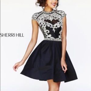 Sherri Hill Black Jeweled Dress